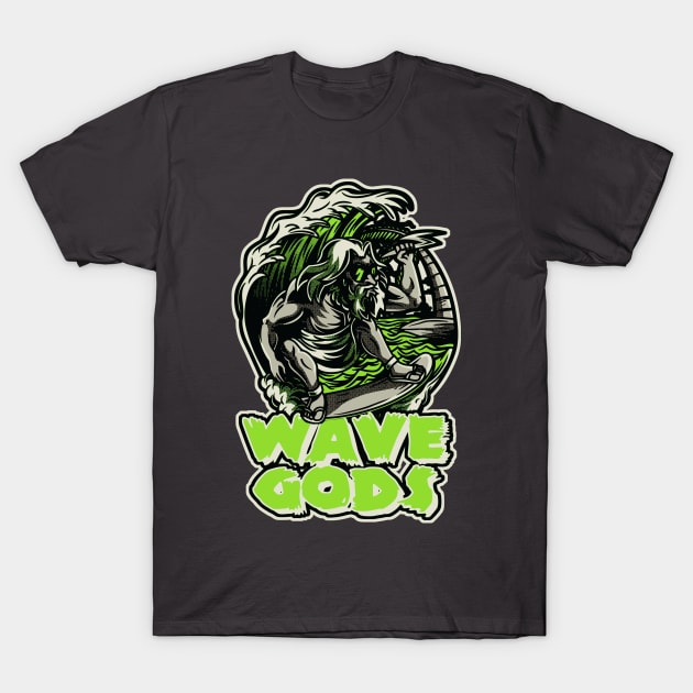 Wave Gods Green Bean T-Shirt by funandgames